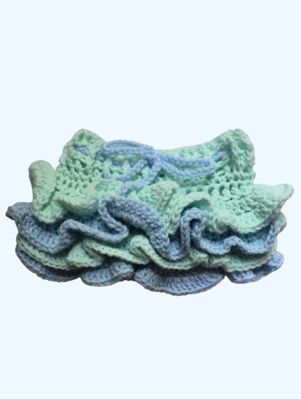 Handmade Crocheted Tinker Bell Skirt And Beanie Set-Photo Prop-Size 0-3M - Picture 4 of 8